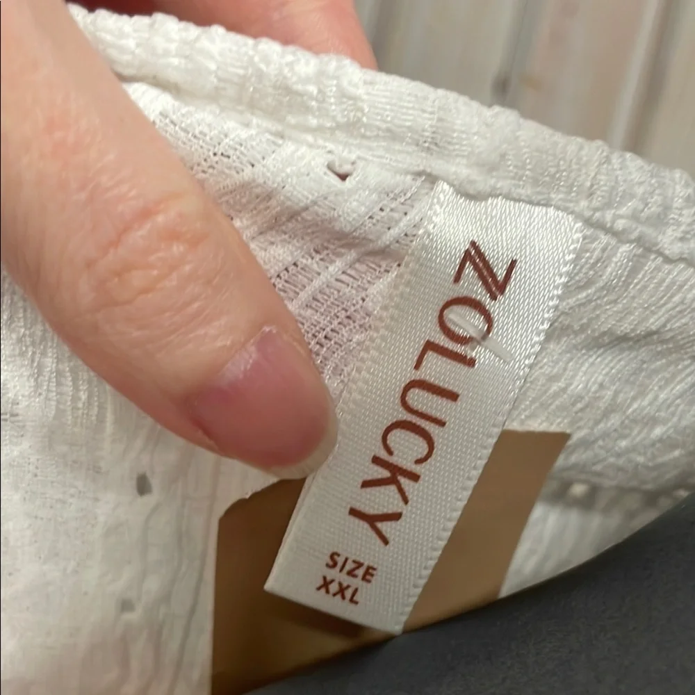 White Knit Cardigan with Waterfall Front - Picture 5 of 5